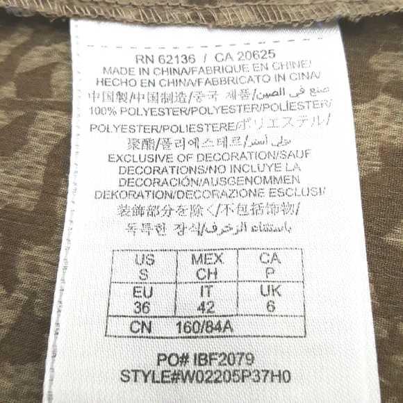 GUESS Sheer Animal Print Ruffl Breezy Strap Blouse - Picture 7 of 7